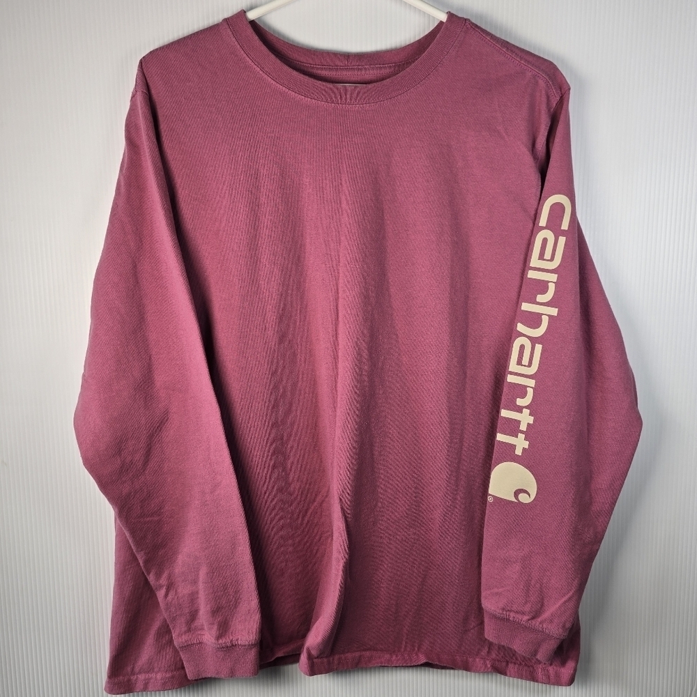 Carhartt Women's Workwear Sleeve Logo‎ Long Sleeve Shirt Loose Fit Size XL 16-18